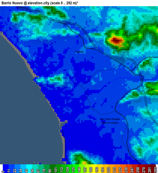 Barrio Nuevo elevation map