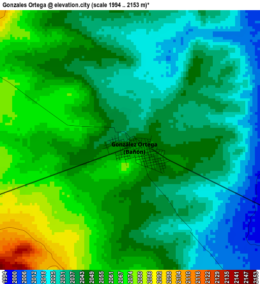 Gonzales Ortega elevation map