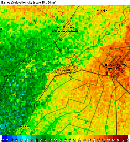 Bamoa elevation map