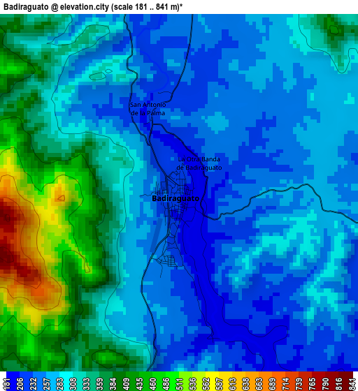 Badiraguato elevation map