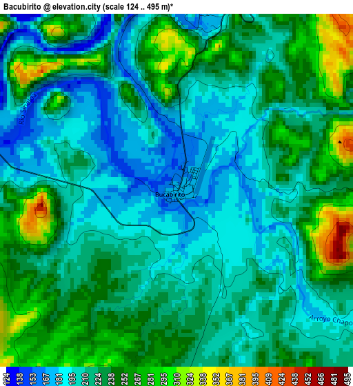 Bacubirito elevation map