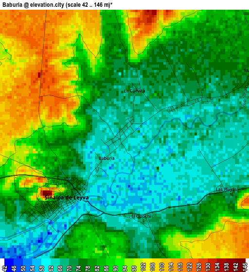 Baburia elevation map