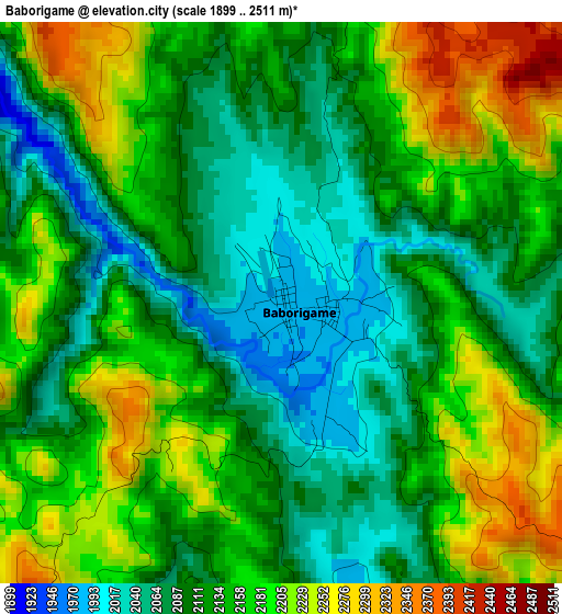 Baborigame elevation map