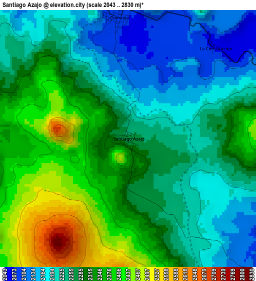 Santiago Azajo elevation map