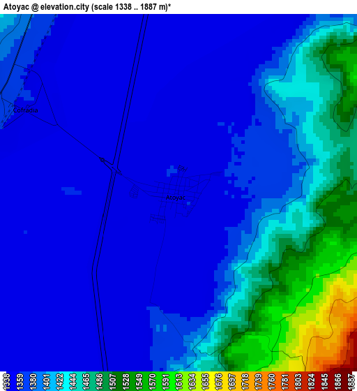 Atoyac elevation map