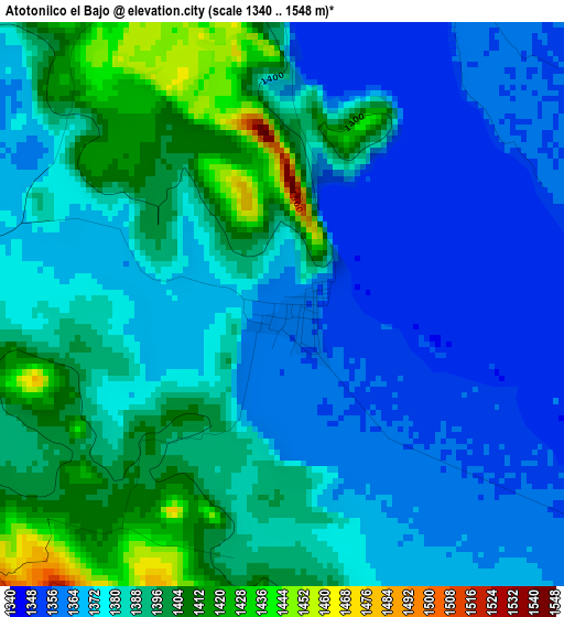 Atotonilco el Bajo elevation map