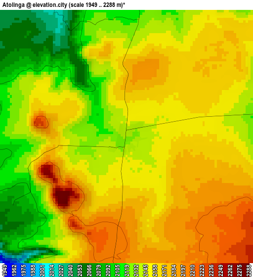 Atolinga elevation map