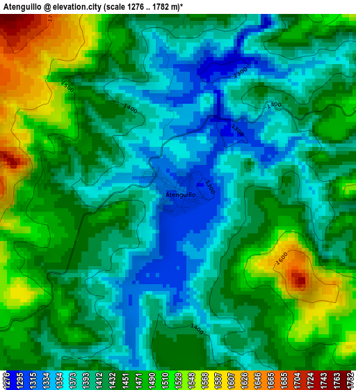 Atenguillo elevation map