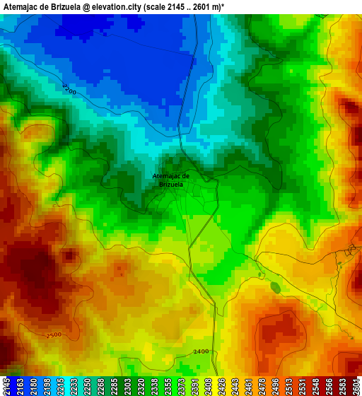 Atemajac de Brizuela elevation map