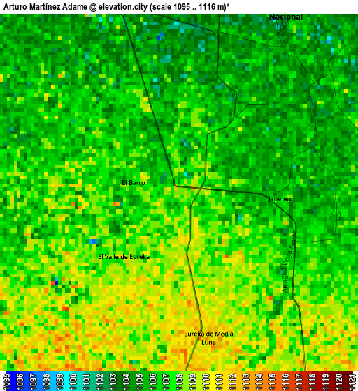 Arturo Martínez Adame elevation map