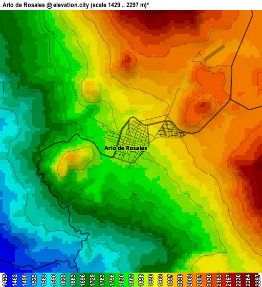 Ario de Rosales elevation map