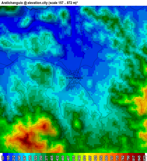 Aratichanguío elevation map