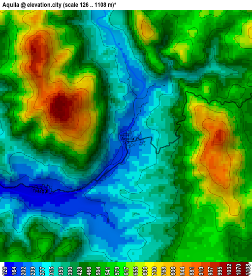 Aquila elevation map