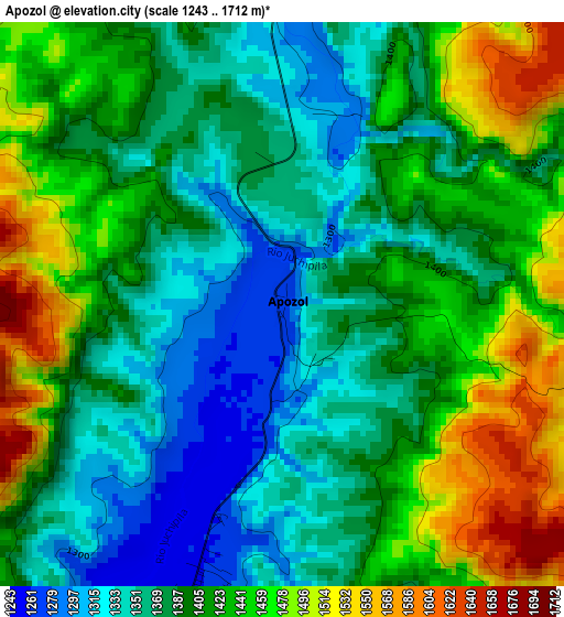 Apozol elevation map