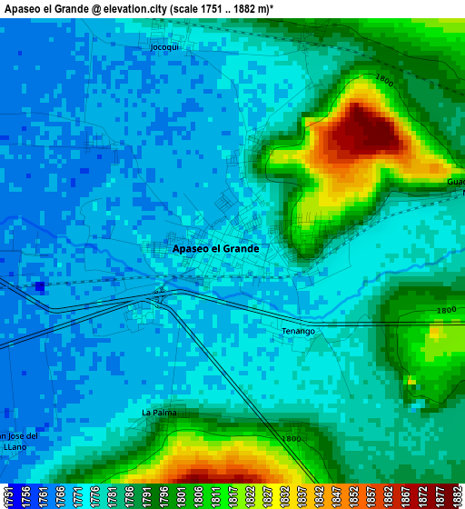 Apaseo el Grande elevation map