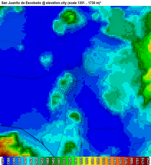 San Juanito de Escobedo elevation map