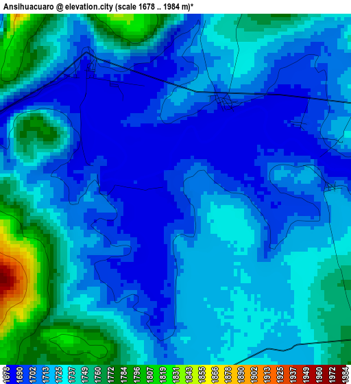 Ansihuacuaro elevation map