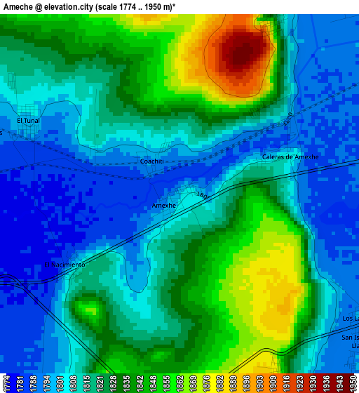 Ameche elevation map