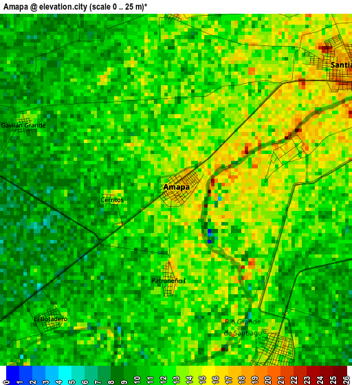 Amapa elevation map