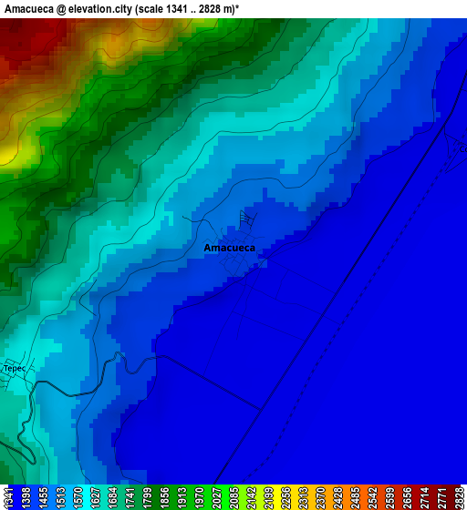 Amacueca elevation map