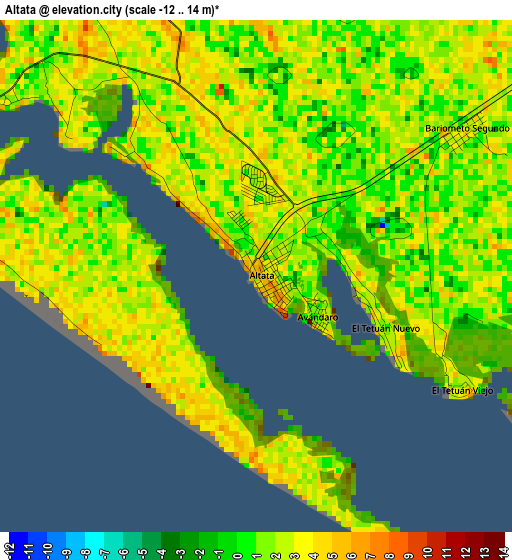 Altata elevation map