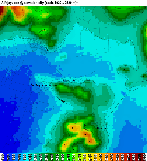 Alfajayucan elevation map