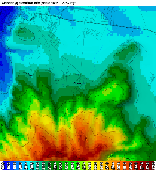 Alcocer elevation map