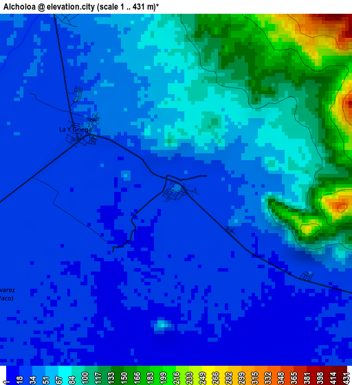 Alcholoa elevation map