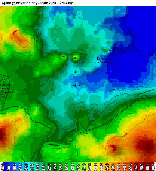 Ajuno elevation map