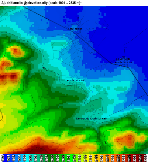 Ajuchitlancito elevation map