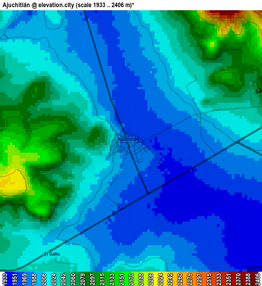 Ajuchitlán elevation map