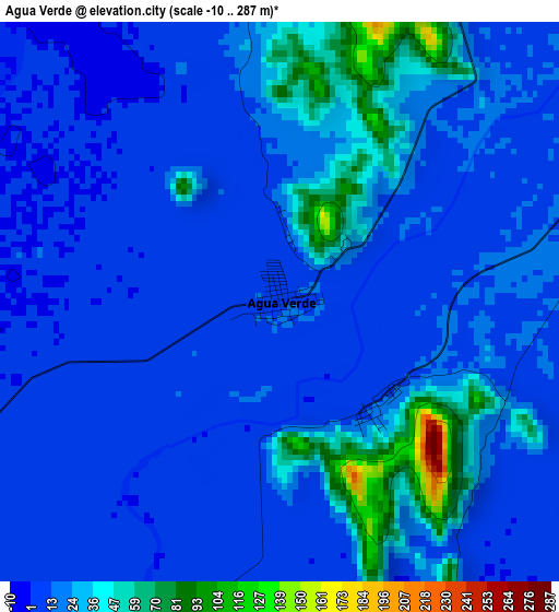 Agua Verde elevation map