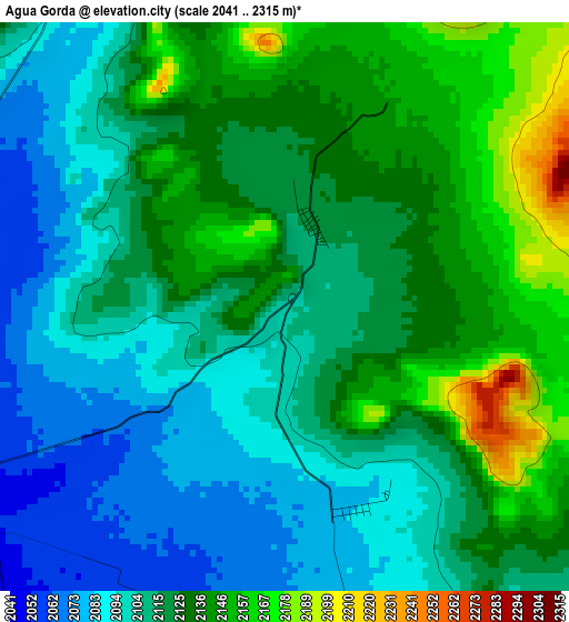 Agua Gorda elevation map