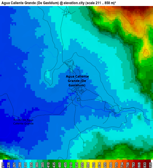 Agua Caliente Grande (De Gastélum) elevation map