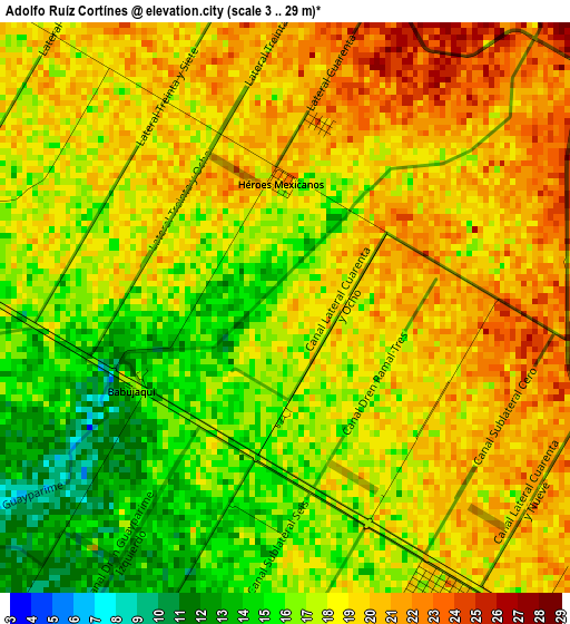 Adolfo Ruíz Cortínes elevation map