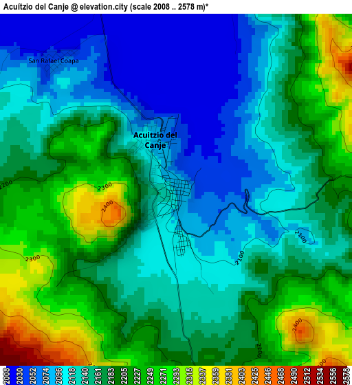 Acuítzio del Canje elevation map