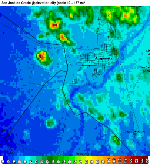 San José de Gracia elevation map