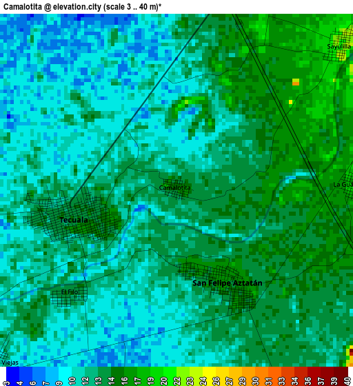 Camalotita elevation map