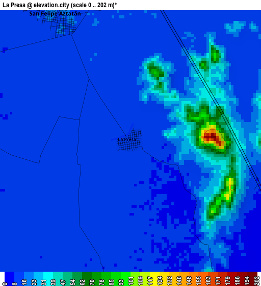 La Presa elevation map