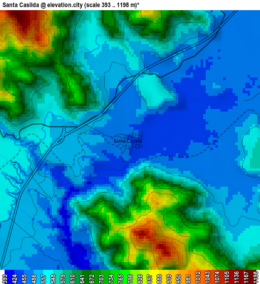 Santa Casilda elevation map