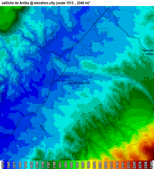 Jaltiche de Arriba elevation map