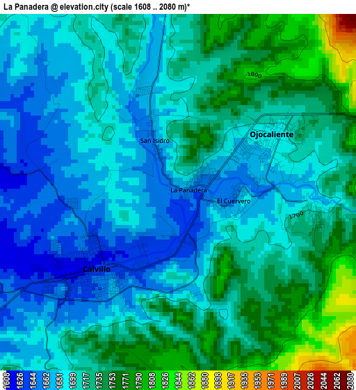 La Panadera elevation map