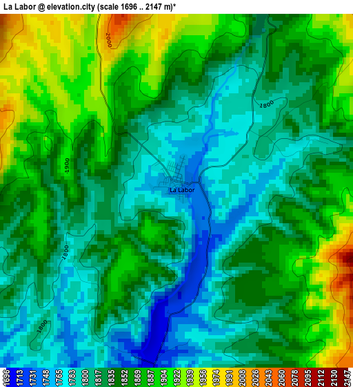 La Labor elevation map