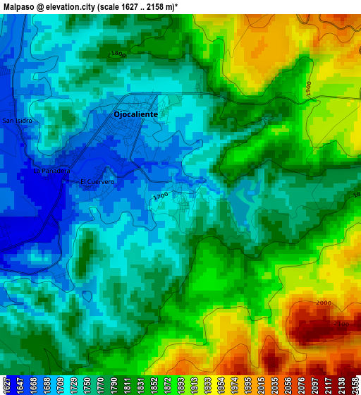 Malpaso elevation map