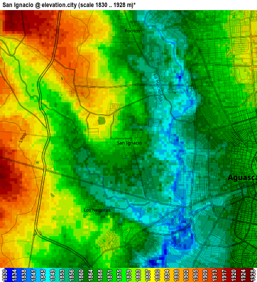 San Ignacio elevation map