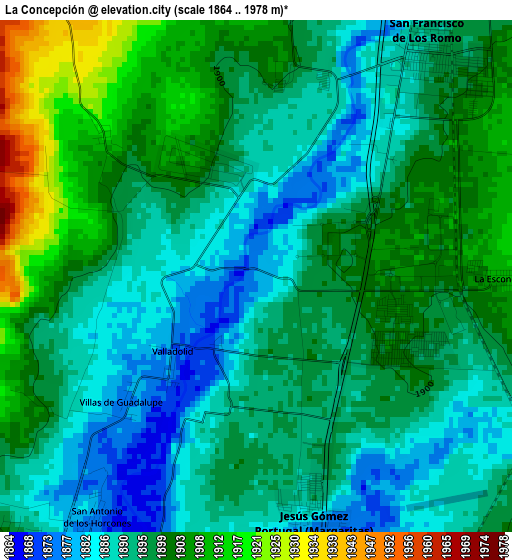 La Concepción elevation map