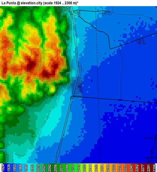 La Punta elevation map