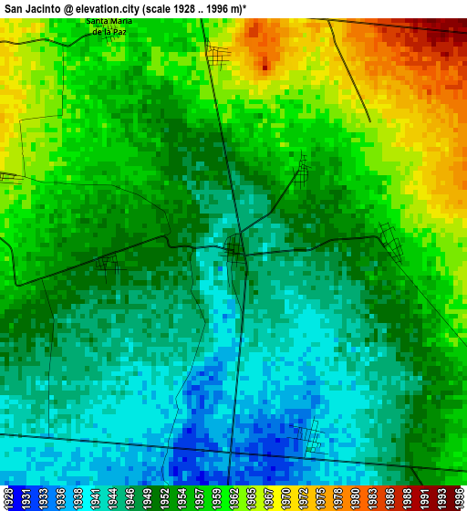 San Jacinto elevation map