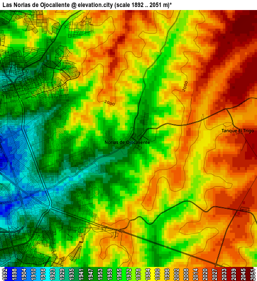 Las Norias de Ojocaliente elevation map