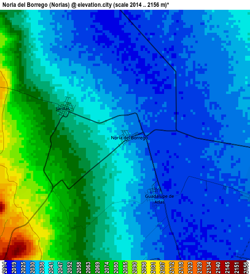 Noria del Borrego (Norias) elevation map